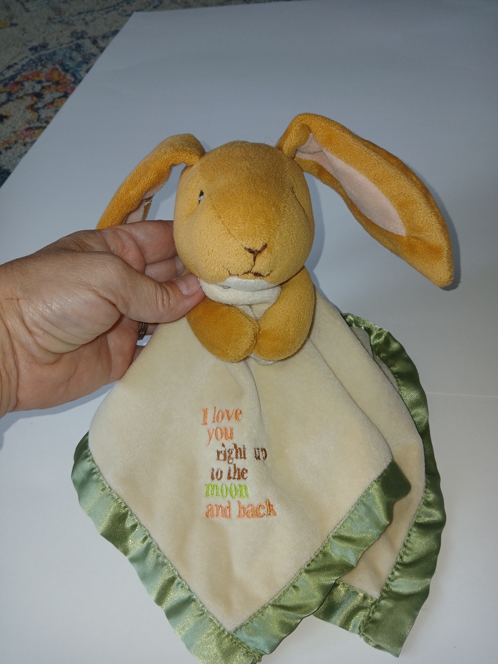 Guess How Much I Love You Bunny Lovey To the Moon And Back Baby Security Blanket
